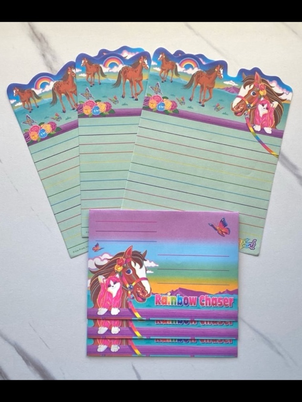VTG Lisa Frank Rainbow Chaser 6pc stationery set